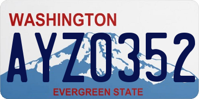 WA license plate AYZ0352