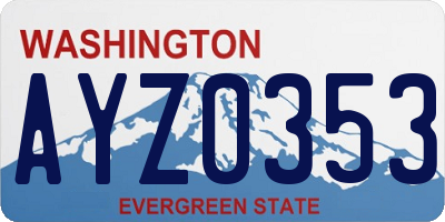 WA license plate AYZ0353