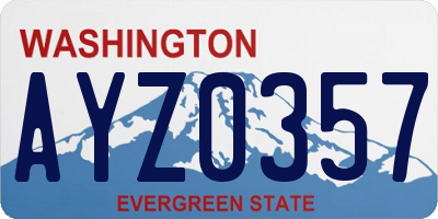 WA license plate AYZ0357