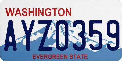 WA license plate AYZ0359