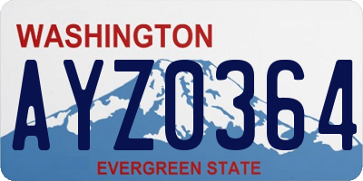 WA license plate AYZ0364