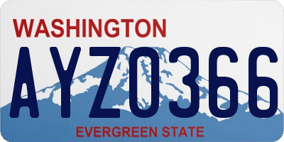 WA license plate AYZ0366