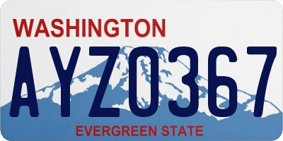 WA license plate AYZ0367