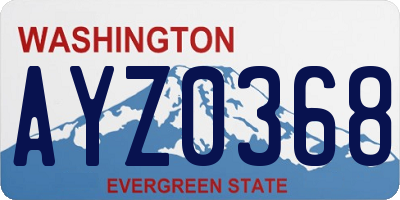 WA license plate AYZ0368