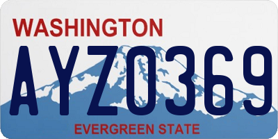 WA license plate AYZ0369