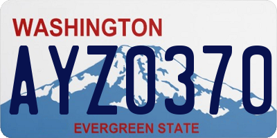 WA license plate AYZ0370