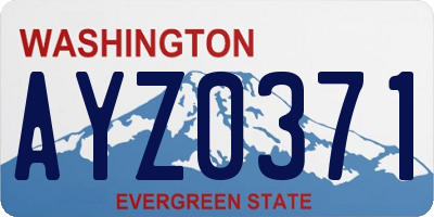 WA license plate AYZ0371