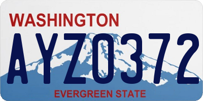 WA license plate AYZ0372