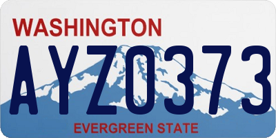 WA license plate AYZ0373