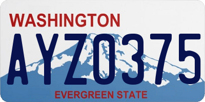 WA license plate AYZ0375