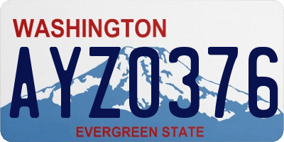 WA license plate AYZ0376