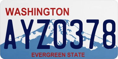 WA license plate AYZ0378