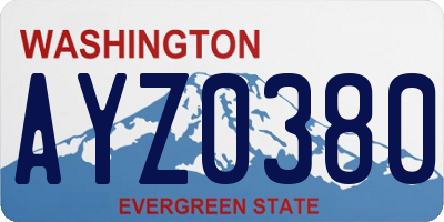 WA license plate AYZ0380