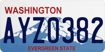 WA license plate AYZ0382