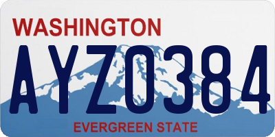 WA license plate AYZ0384