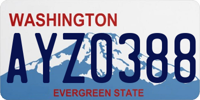 WA license plate AYZ0388