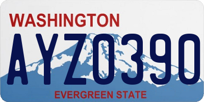 WA license plate AYZ0390