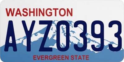 WA license plate AYZ0393