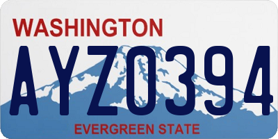 WA license plate AYZ0394