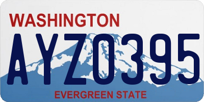 WA license plate AYZ0395