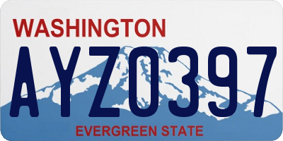 WA license plate AYZ0397