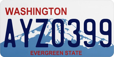 WA license plate AYZ0399