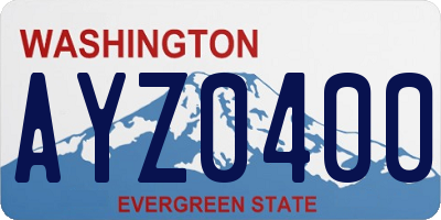 WA license plate AYZ0400