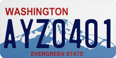 WA license plate AYZ0401