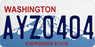 WA license plate AYZ0404