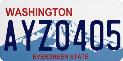 WA license plate AYZ0405