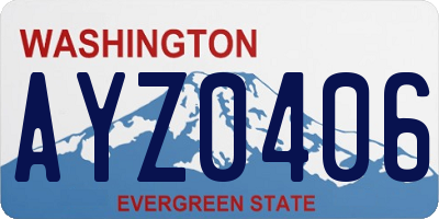 WA license plate AYZ0406