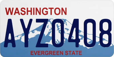 WA license plate AYZ0408