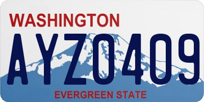 WA license plate AYZ0409