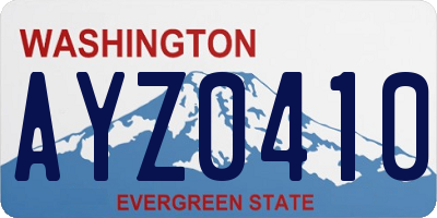 WA license plate AYZ0410