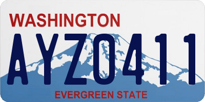 WA license plate AYZ0411