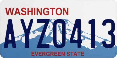 WA license plate AYZ0413