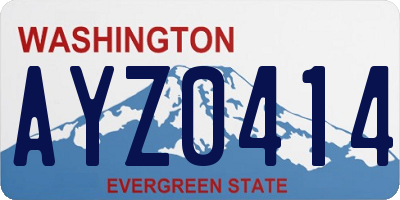 WA license plate AYZ0414