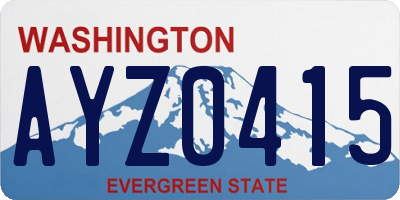 WA license plate AYZ0415