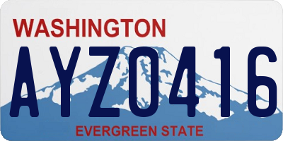 WA license plate AYZ0416