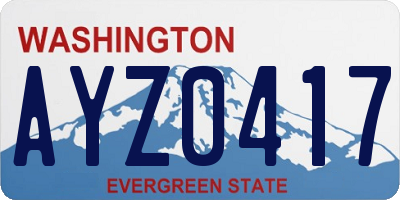 WA license plate AYZ0417