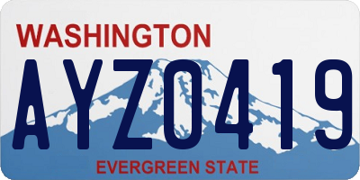 WA license plate AYZ0419