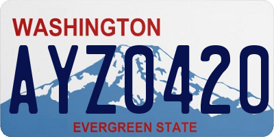 WA license plate AYZ0420