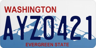 WA license plate AYZ0421