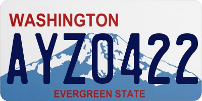 WA license plate AYZ0422