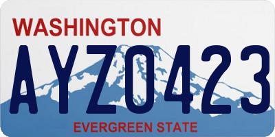 WA license plate AYZ0423