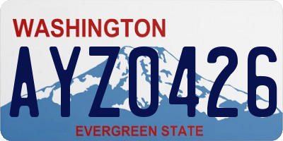 WA license plate AYZ0426