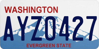 WA license plate AYZ0427