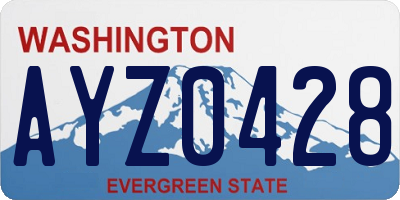 WA license plate AYZ0428