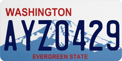 WA license plate AYZ0429