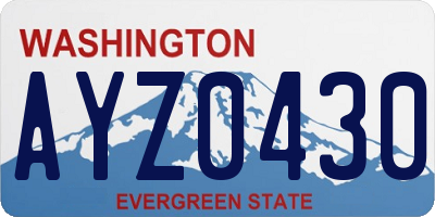 WA license plate AYZ0430